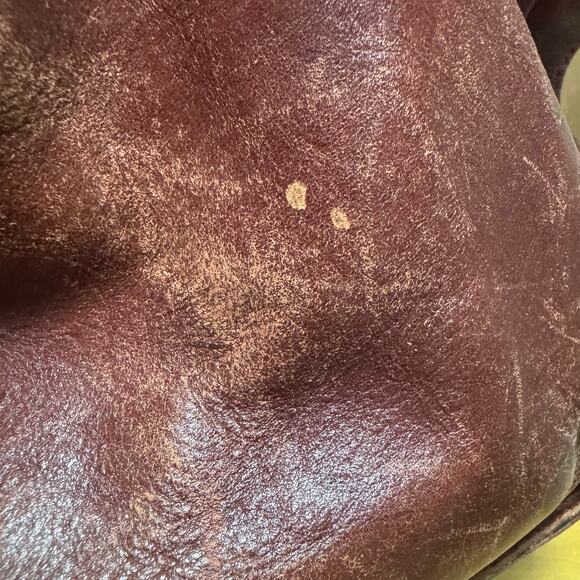 Wilsons Leather Burgundy Brown Leather Shoulder Bag Purse 14x8x8 Double Handle - Picture 13 of 16